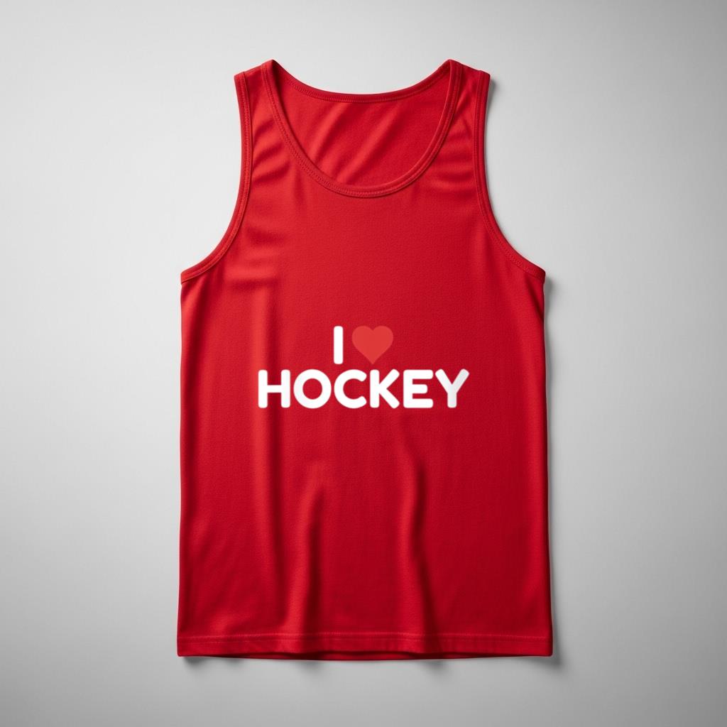 Womens I Love Hockey V Neck - Image 3