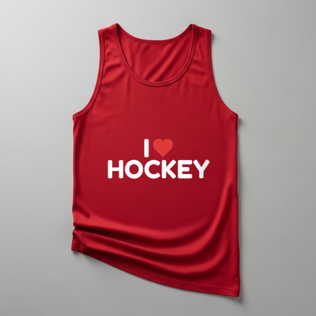 Womens I Love Hockey V Neck - Image 4