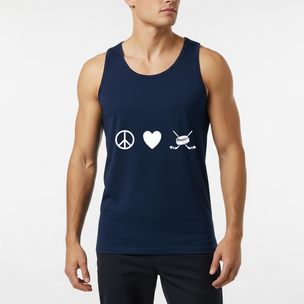 Womens Peace Love Hockey   I Love Hockey V Neck - Image 6